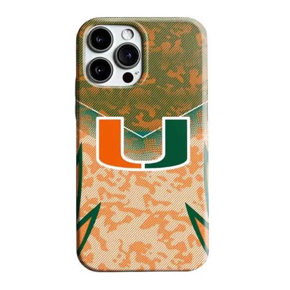 miami hurricanes striped overlay orange phone case best selling