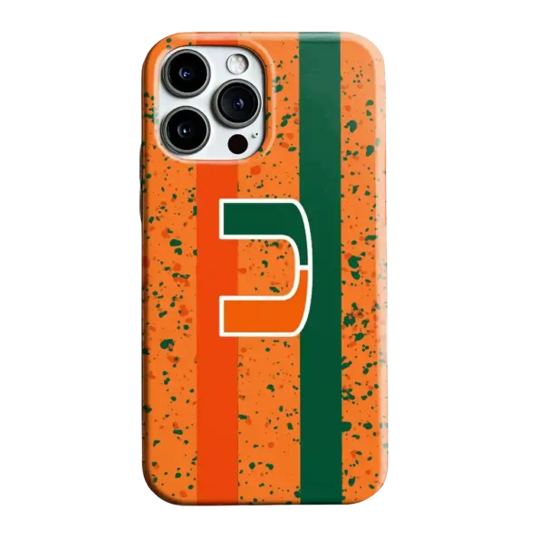miami hurricanes textured stripe orange phone case best selling