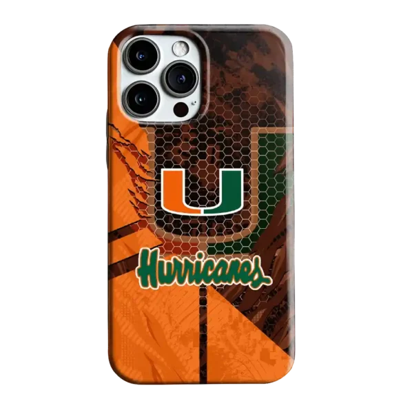 miami hurricanes web overlay orange phone case best selling