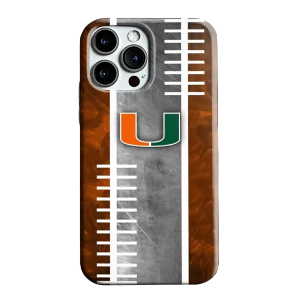 miami hurricanes yard markers orange gray phone case best selling