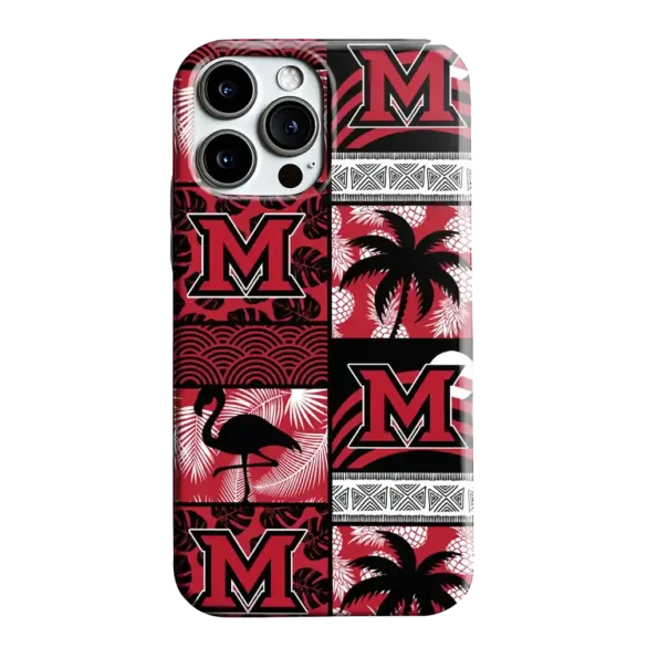 miami redhawks flamingo palm trees red phone case best selling