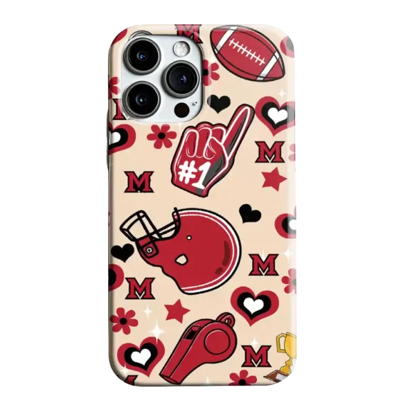 miami redhawks helmet hearts red cream phone case best selling