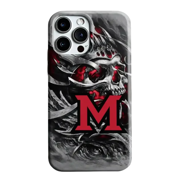 miami redhawks skull blades red gray phone case best selling