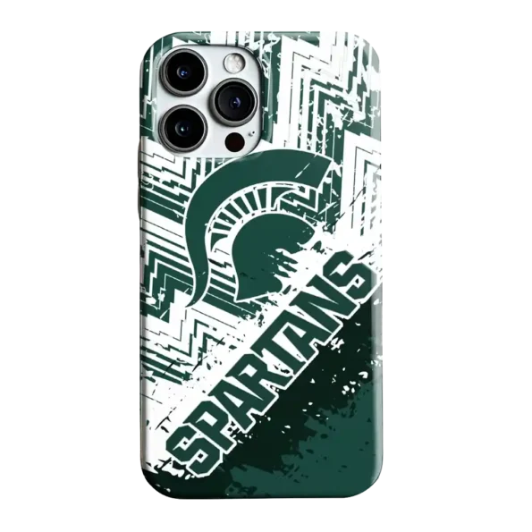 michigan state spartans abstract zigzag green phone case best selling