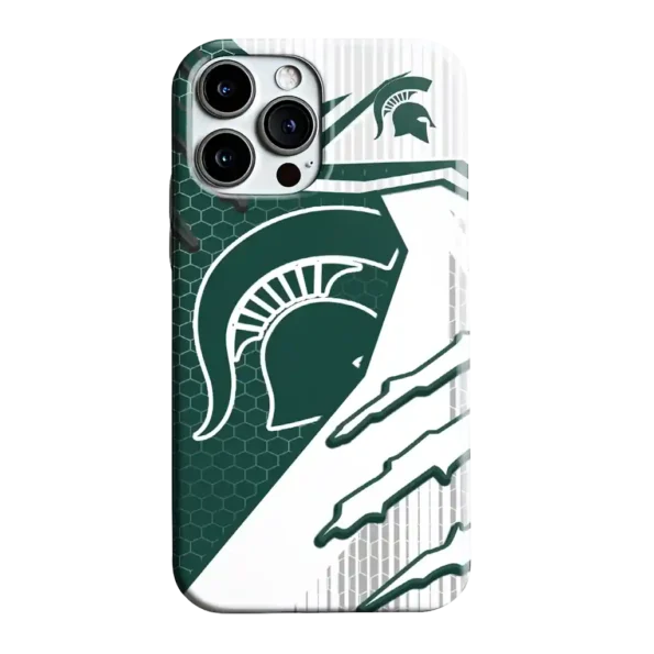 michigan state spartans armor streaks green phone case best selling