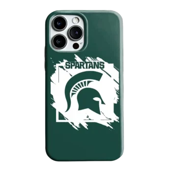 Michigan State Spartans Brush Square Green Phone Case