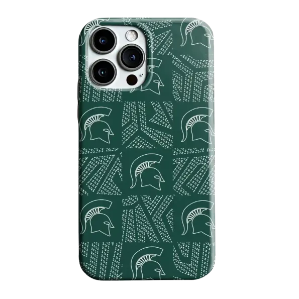 michigan state spartans chevron squares green phone case best selling