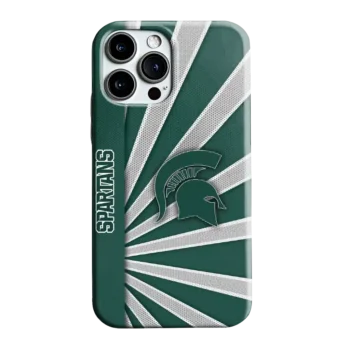 Michigan State Spartans Sunburst Rays Green Phone Case