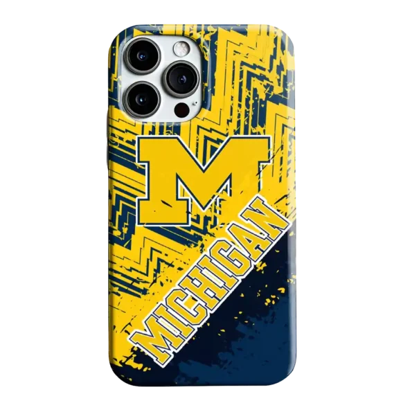 michigan wolverines abstract zigzag blue phone case best selling