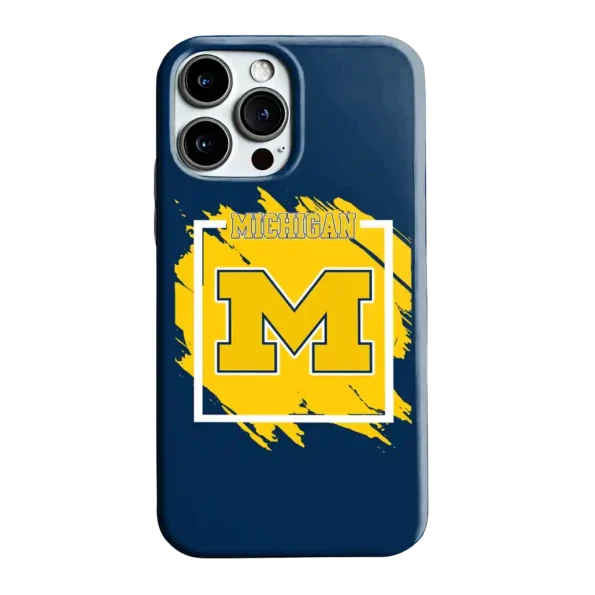 michigan wolverines brush square blue phone case best selling
