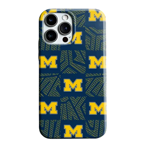 michigan wolverines chevron squares blue phone case best selling