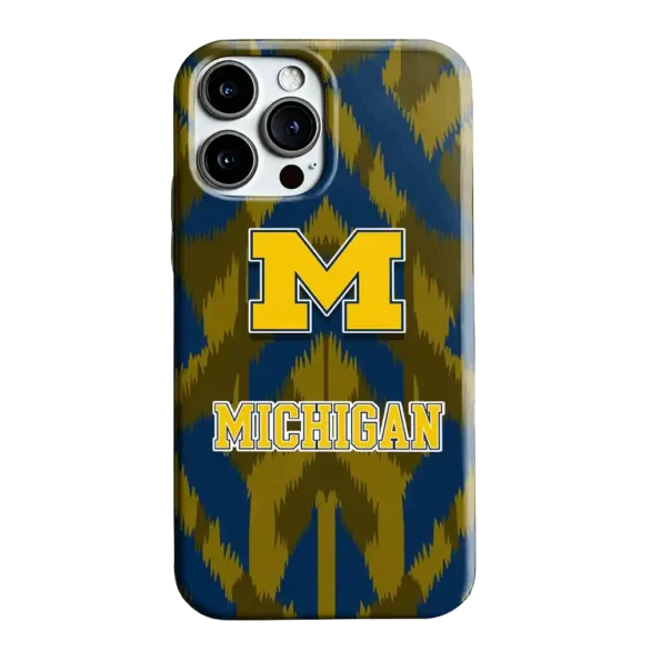 michigan wolverines chevron zigzag blue phone case best selling