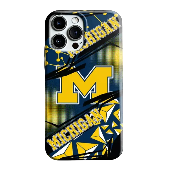 michigan wolverines jagged flash blue black phone case best selling