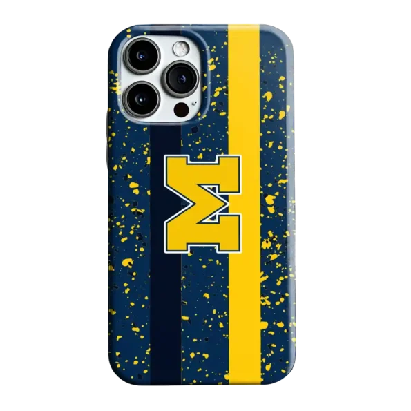 michigan wolverines textured stripe blue phone case best selling