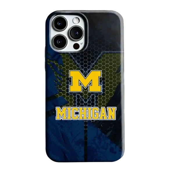 michigan wolverines web overlay blue phone case best selling