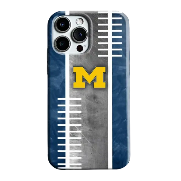 michigan wolverines yard markers blue gray phone case best selling