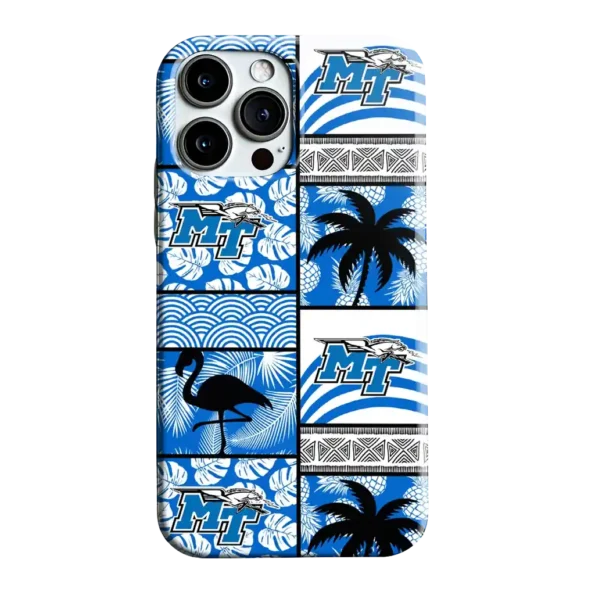 middle tennessee blue raiders flamingo palm trees blue phone case best selling