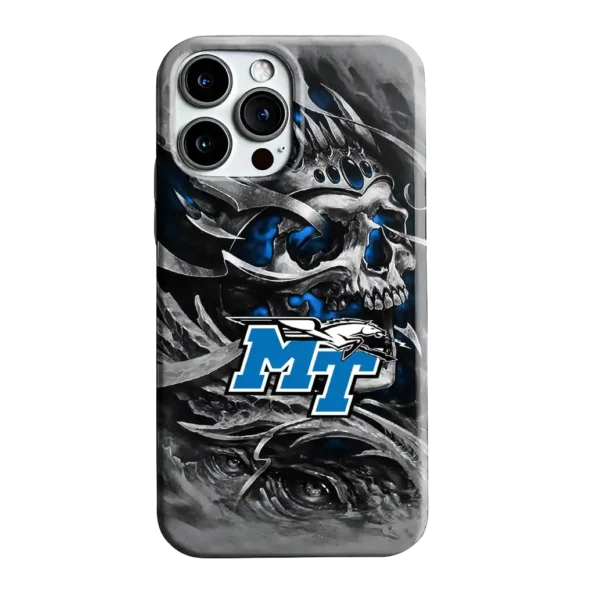 middle tennessee blue raiders skull blades blue gray phone case best selling