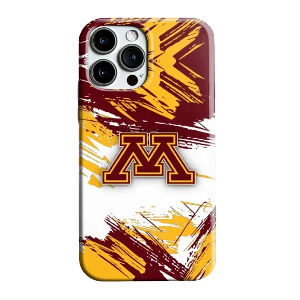 minnesota golden gophers brushstroke clash maroon white phone case best selling