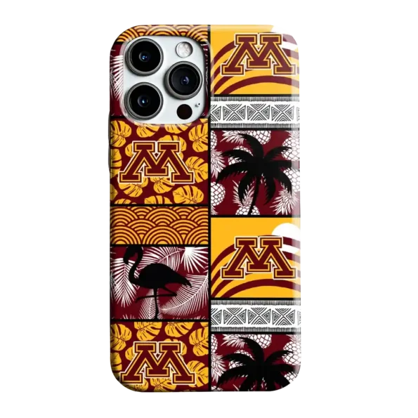 minnesota golden gophers flamingo palm trees maroon phone case best selling