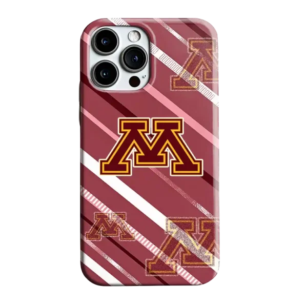 minnesota golden gophers linear stripes maroon phone case best selling