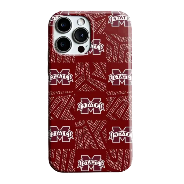 mississippi state bulldogs chevron squares maroon phone case best selling