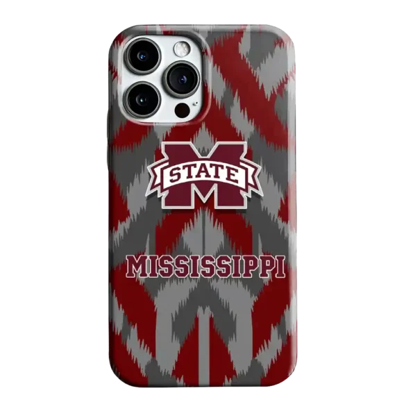 mississippi state bulldogs chevron zigzag maroon phone case best selling