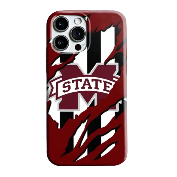 mississippi state bulldogs claw scar maroon black phone case best selling