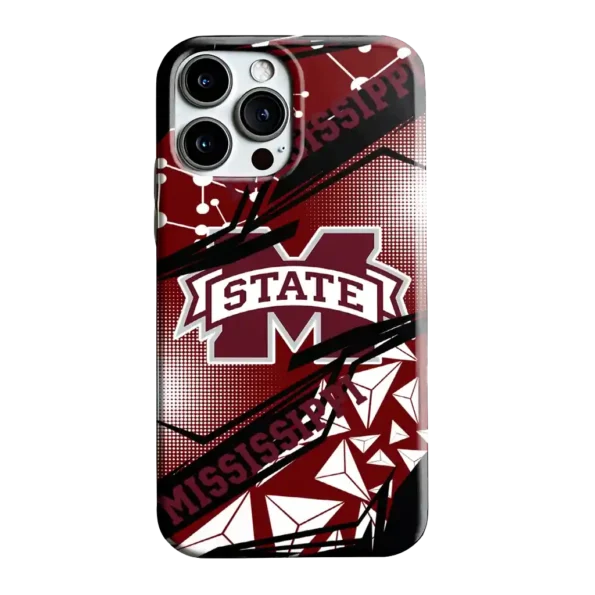 mississippi state bulldogs jagged flash maroon black phone case best selling