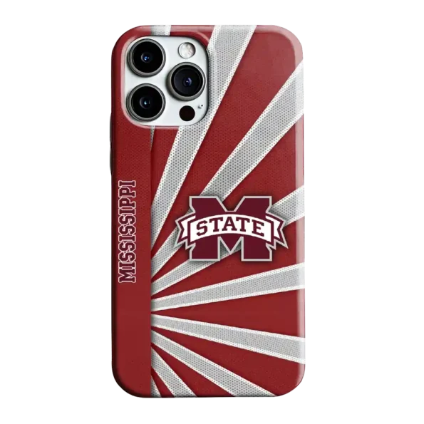 mississippi state bulldogs sunburst rays maroon phone case best selling