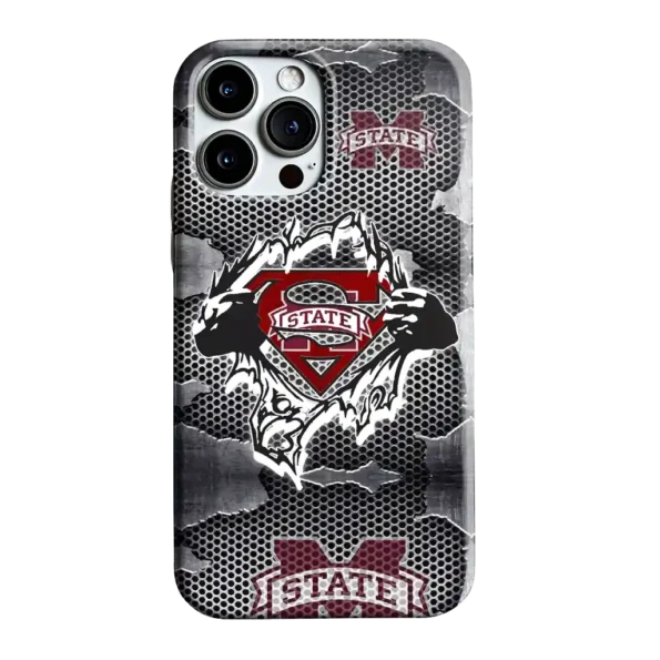 mississippi state bulldogs superman emblem burst gray phone case best selling