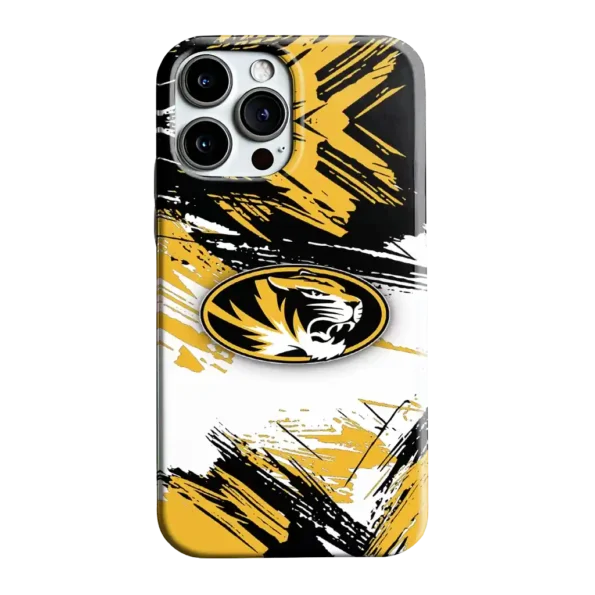 missouri tigers brushstroke clash black white phone case best selling