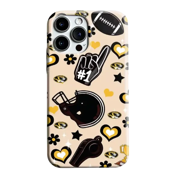 missouri tigers helmet hearts black cream phone case best selling