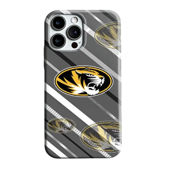 missouri tigers linear stripes black phone case best selling