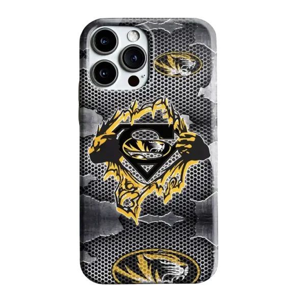 missouri tigers superman emblem burst gray phone case best selling