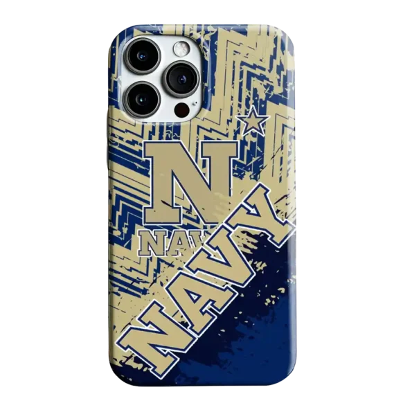 navy midshipmen abstract zigzag blue phone case best selling