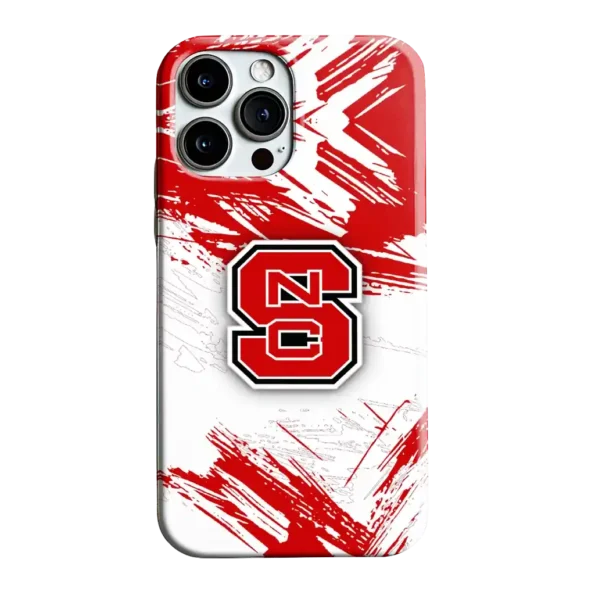 nc state wolfpack brushstroke clash red white phone case best selling