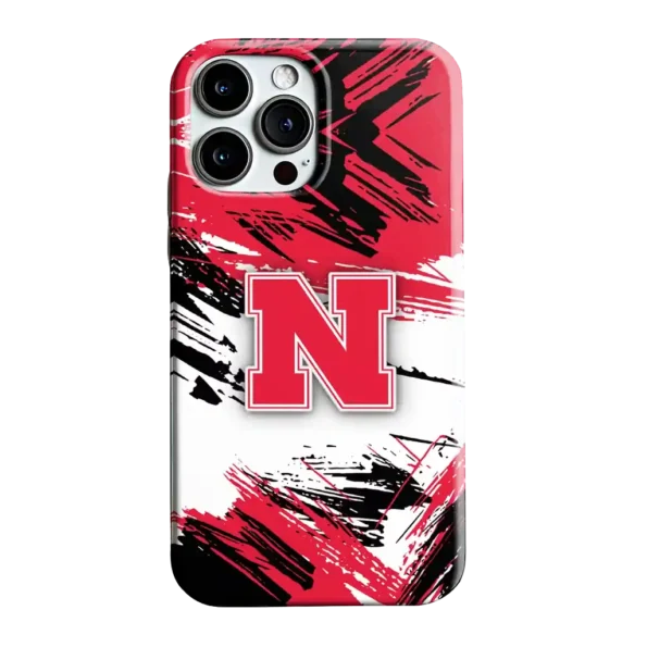 nebraska cornhuskers brushstroke clash red white phone case best selling