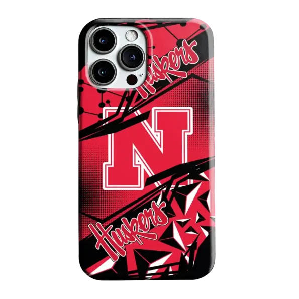 nebraska cornhuskers jagged flash red black phone case best selling