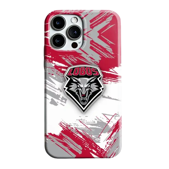 new mexico lobos brushstroke clash red white phone case best selling