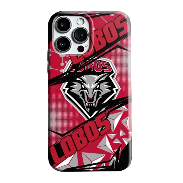 new mexico lobos jagged flash red black phone case best selling