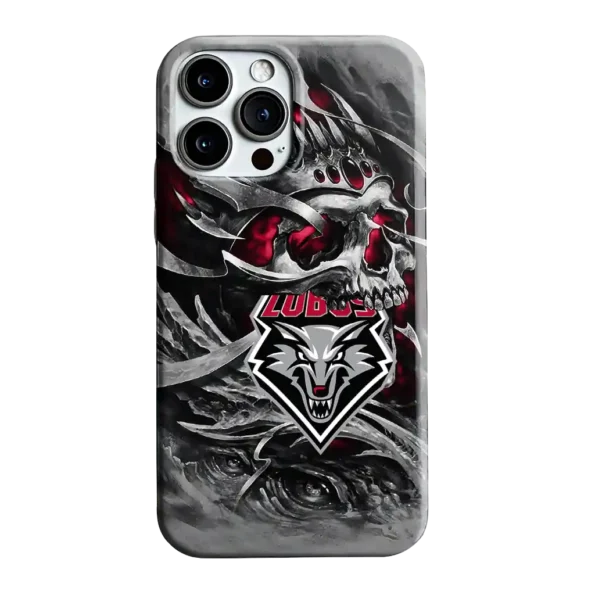 new mexico lobos skull blades red gray phone case best selling