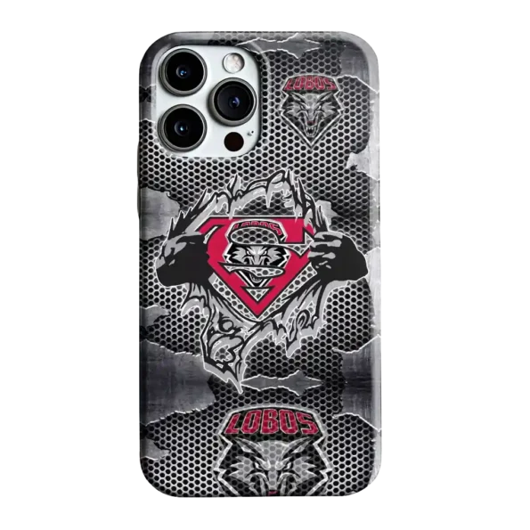new mexico lobos superman emblem burst gray phone case best selling