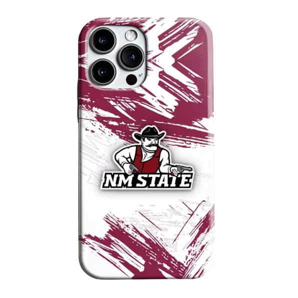 new mexico state aggies brushstroke clash crimson white phone case best selling