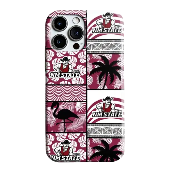new mexico state aggies flamingo palm trees crimson phone case best selling