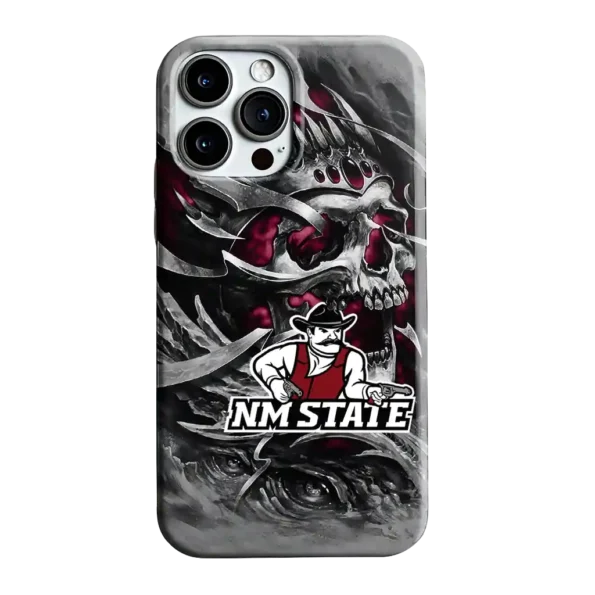 new mexico state aggies skull blades crimson gray phone case best selling