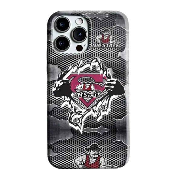 new mexico state aggies superman emblem burst gray phone case best selling