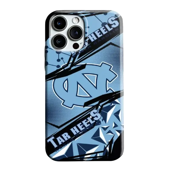 north carolina tar heels jagged flash light blue black phone case best selling