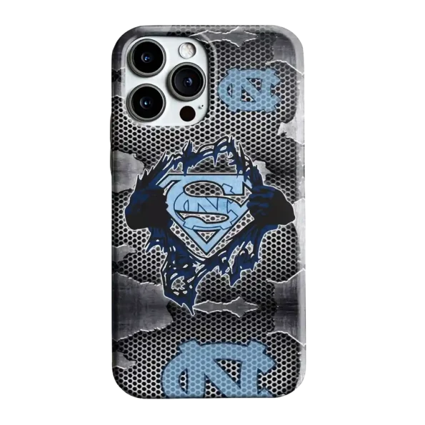 north carolina tar heels superman emblem burst gray phone case best selling