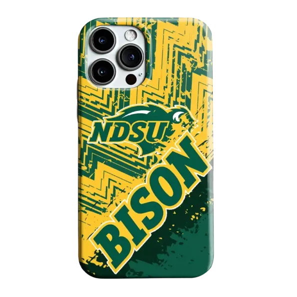 north dakota state bison abstract zigzag green phone case best selling
